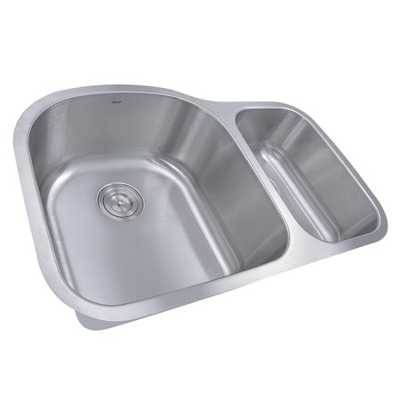 Nantucket Sinks 31.5 Inch 70/30 Double bowl Undermount Stainless Steel Kitchen Sink, 16 Gauge NS3121-16